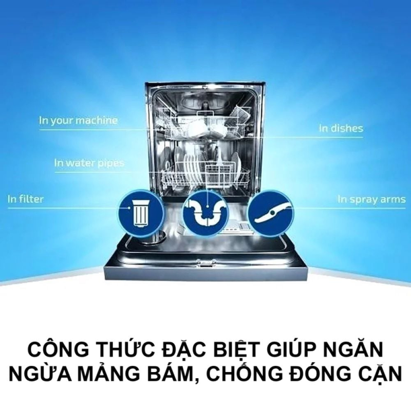 Hộp 2kg muối rửa chén Finish ( Hỗ trợ làm mềm nước trong khoan nước của máy rửa chén).